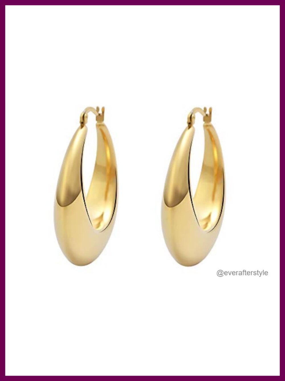 Chunky Large Thick Rounded Tube Hoop Earrings